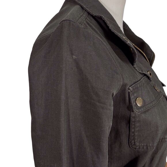 J. CREW Relaxed Boyfriend Field Jacket Coat Womens XXS Dark Green Gorpcore - Picture 5 of 12